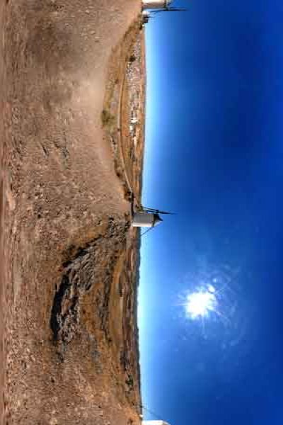 panoramas 360° of consuegra windmills, travel in spain