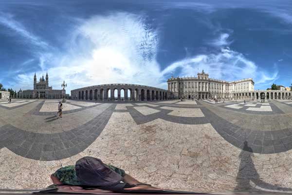 panoramas 360° of the royal palace in Madrid, Spain