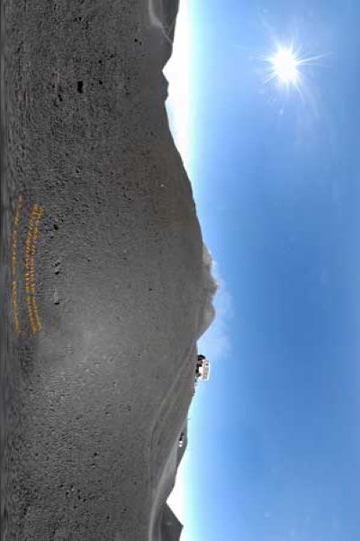 panorama 360° sur les pentes de l'etna en sicile