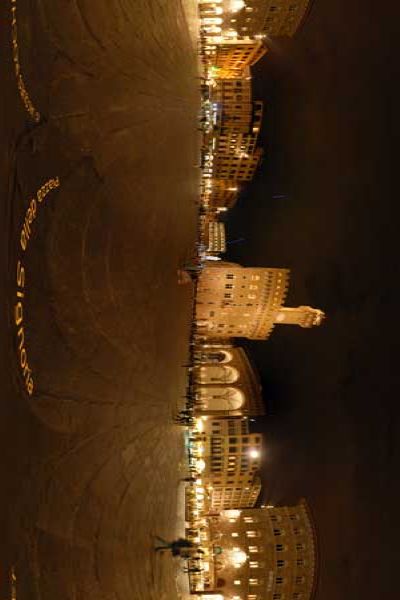 panorama 360° of the piazza della signoria by night in florence