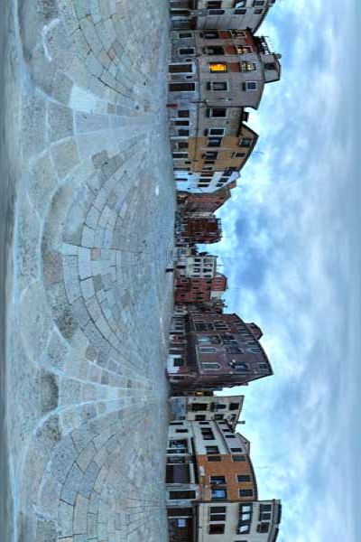 panorama 360° à venise en italie, le campo san stin