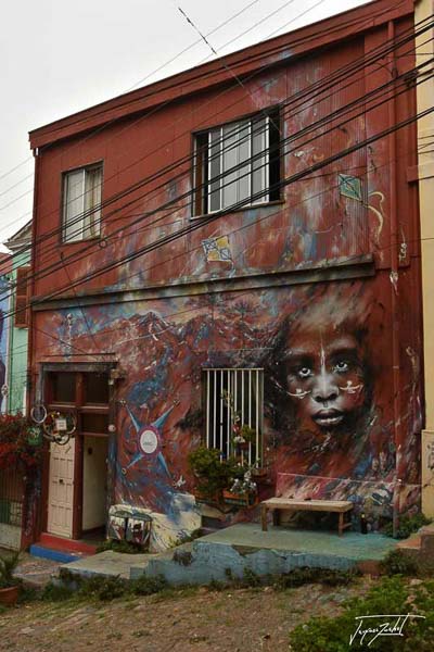 Photo du Chili, les peintures murales de valparaiso