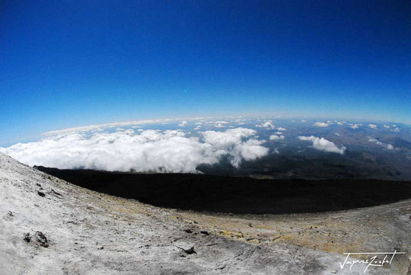 View from the summit of Mount Etna in Sicily
