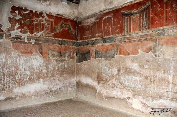 Interior of a house in Herculaneum, ancient Roman city