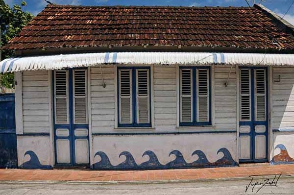 Martinique, a Creole hut in Saint Pierre, French West Indies