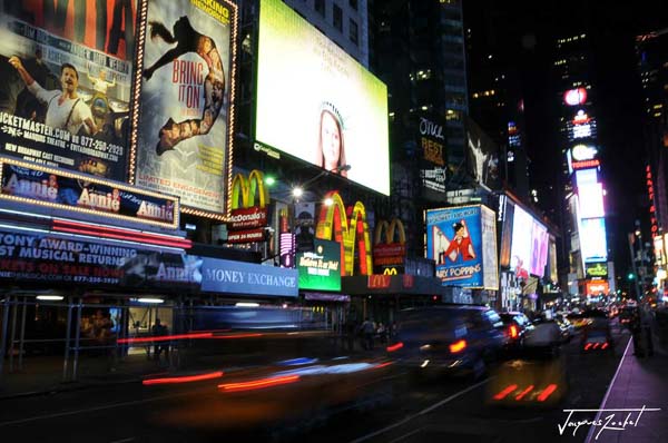 time square de nuit, new york