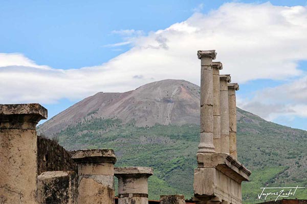 Ancient Roman city of Pompeii at the foot of Mount Vesuvius