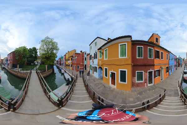 panoramas 360° de Burano dans la lagune de Venise
