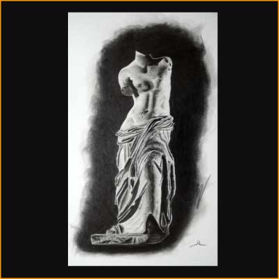 Venus - dessin de Jacques Rochet, crayon sur papier,