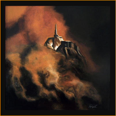 peinture à l'huile, aiguille du midi de jacques rochet