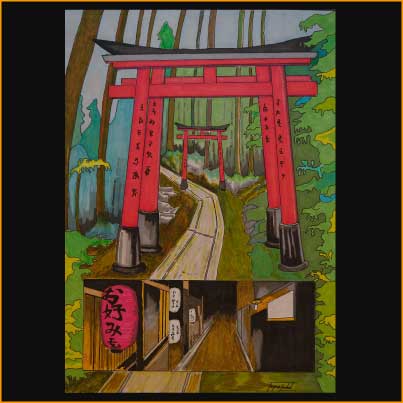 voyage au Japon, peinture de jacques rochet