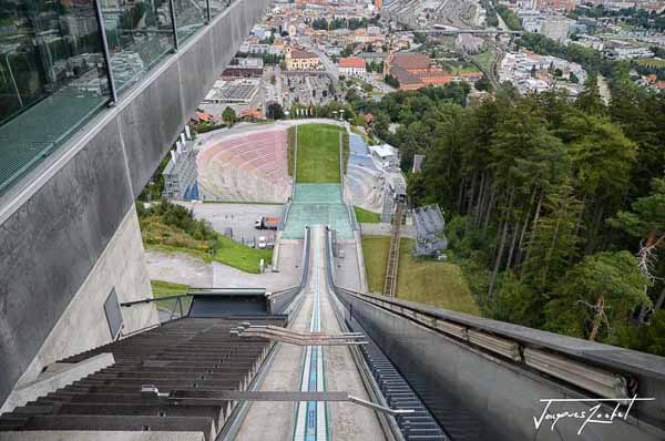Innsbruck, vue depuis le départ du tremplin de saut à ski de Bergisel
